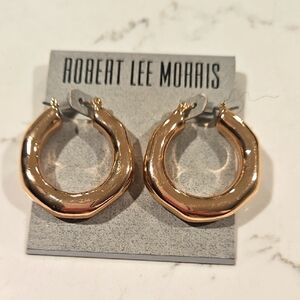 Robert Lee Morris Gold Chunky Hoop 1" Earrings